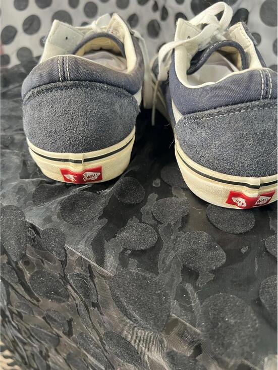 VANS Old Skool Dark Navy  Blue/Blue/White Suede Canvas Skate Shoes Men's Size 12 - Picture 7 of 15